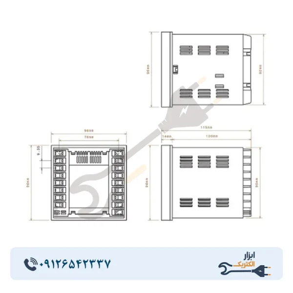 رله کنترل آمپر سه فاز شیوا امواج مدل CAD-1000A - Image 2