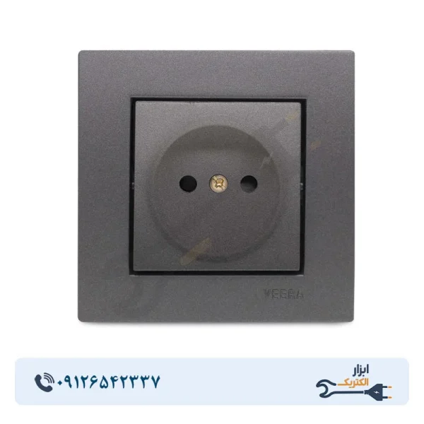 پریز تکی بدون ارت جانبی مدل ویرا رنگ نوک مدادی - Image 1