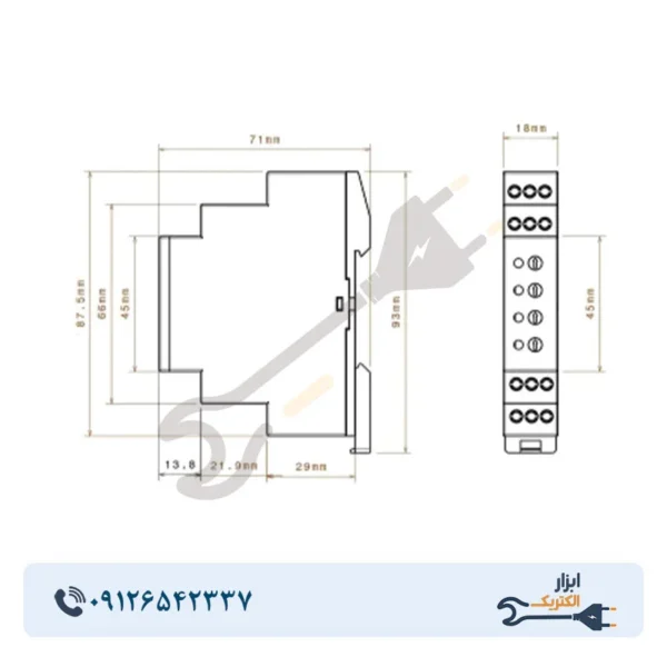 ترموستات تابلویی فن سری M شیوا امواج مدل TC-70C - Image 4