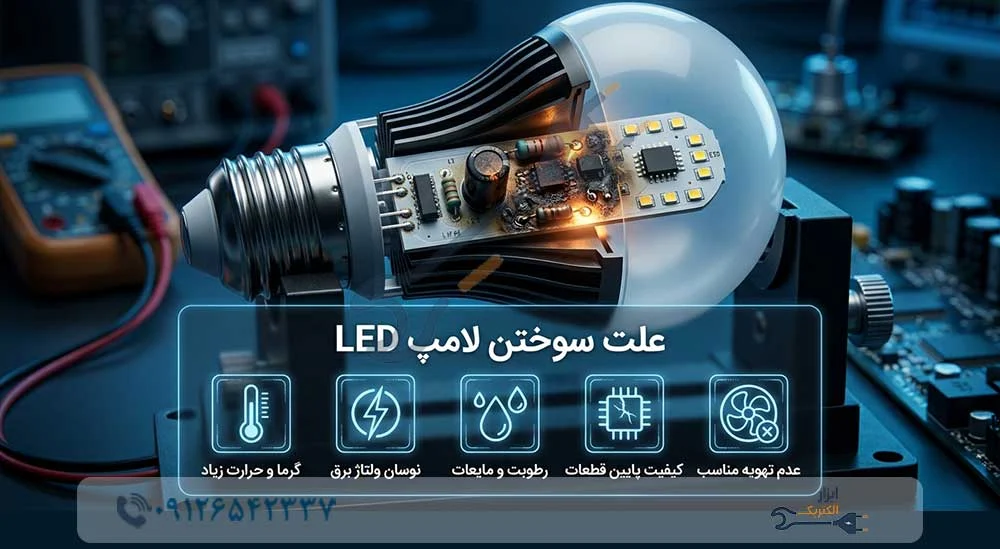 علت سوختن زودرس لامپ ال‌ ای‌ دی چیست؟ ۵ دلیل اصلی + نحوه جلوگیری